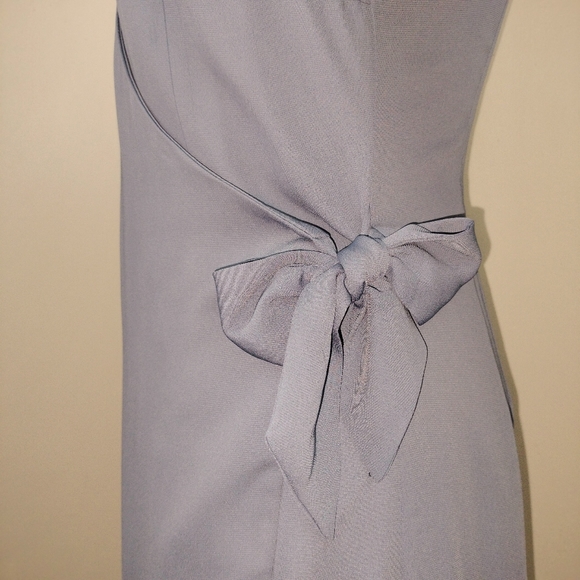 NWT My-Kim Collection The Blake Longsleeve Wrap Dress in Dusty Blue Sz. S - Picture 8 of 13